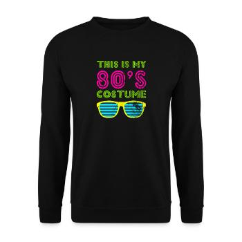 This Is My 80s Costume T-Shirt Retro Vintage Neon - Unisex Sweatshirt - black - Front - Alina (178cm) & Michal (187cm)