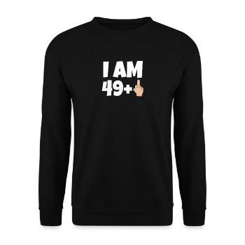 Ich bin 50 Jahre alt Lustiges Geburtstagsgeschenk - Unisex Pullover - Schwarz - Vorne - Alina (178cm) & Michal (187cm)