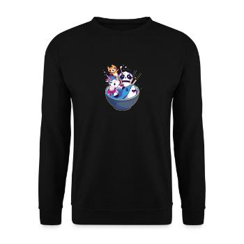 Panda Katze Einhorn Hai - Unisex Pullover - Schwarz - Vorne - Alina (178cm) & Michal (187cm)
