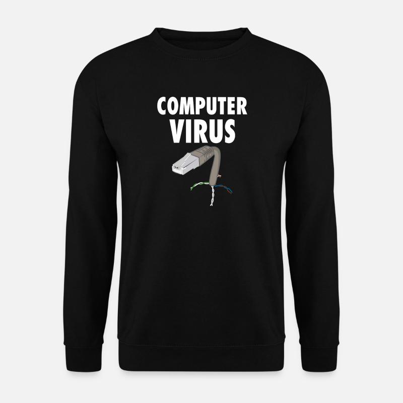 computer virus pc trojaner mailware spyware grafik - Unisex Pullover - Schwarz