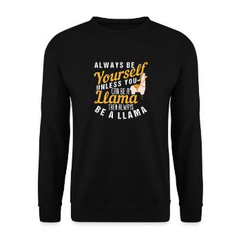 Être un lama - Sweat-shirt Unisexe - noir - Devant - Alina (178cm) & Michal (187cm)