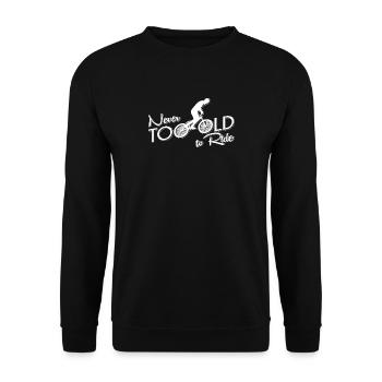 BMX Motocross-Geschenk zu alt - Unisex Pullover - Schwarz - Vorne - Alina (178cm) & Michal (187cm)