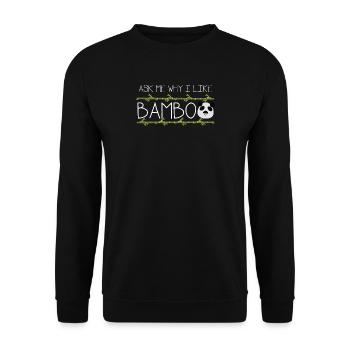 Cadeau de bambou amour panda animal - Sweat-shirt Unisexe - noir - Devant - Alina (178cm) & Michal (187cm)