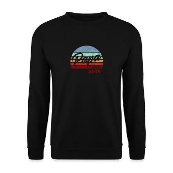 Papa Geburt Geschenk Geschenkidee 2019 Baby Vater - Unisex Pullover - Schwarz - Vorne - Alina (178cm) & Michal (187cm)