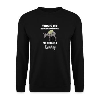 Donkey - Unisex Sweatshirt - black - Front - Alina (178cm) & Michal (187cm)