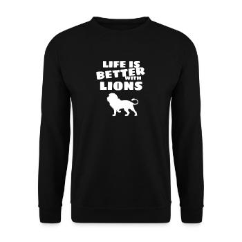 Lion - Sweat-shirt Unisexe - noir - Devant - Alina (178cm) & Michal (187cm)