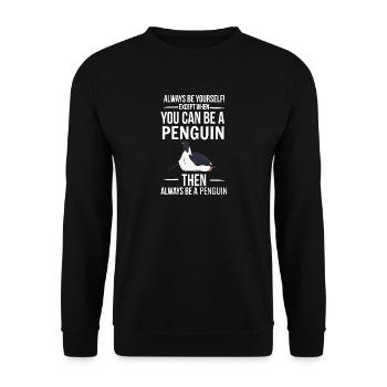 manchot - Sweat-shirt Unisexe - noir - Devant - Alina (178cm) & Michal (187cm)