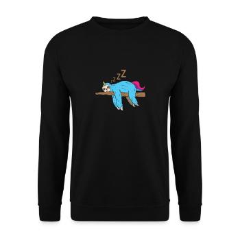 Sommeil zzzz Licorne paresseux cadeau - Sweat-shirt Unisexe - noir - Devant - Alina (178cm) & Michal (187cm)