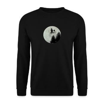 Vélo avec cadeau drôle Halloween de sorcière lune - Sweat-shirt Unisexe - noir - Devant - Alina (178cm) & Michal (187cm)