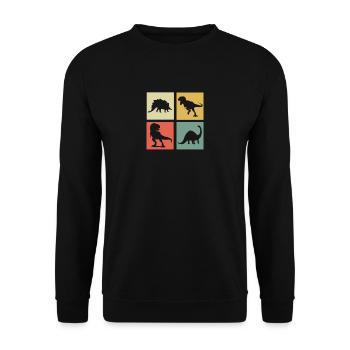 dinosaur - Unisex Sweatshirt - black - Front - Alina (178cm) & Michal (187cm)
