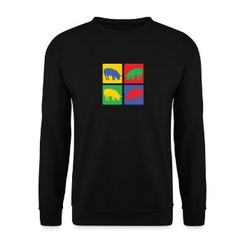 porc - Sweat-shirt Unisexe - noir - Devant - Alina (178cm) & Michal (187cm)