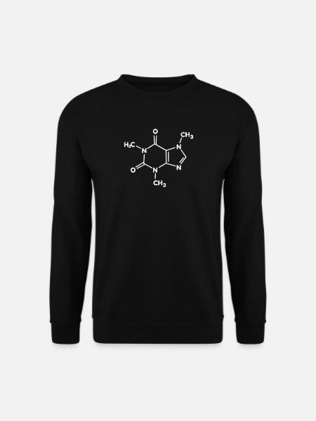 Kaffee Koffein Chemische Formel Lustig Geschenk - Unisex Pullover - Schwarz