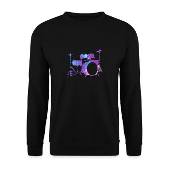 Schlagzeug Geschenk Schlagzeugspieler Percussion - Unisex Pullover - Schwarz - Vorne - Alina (178cm) & Michal (187cm)