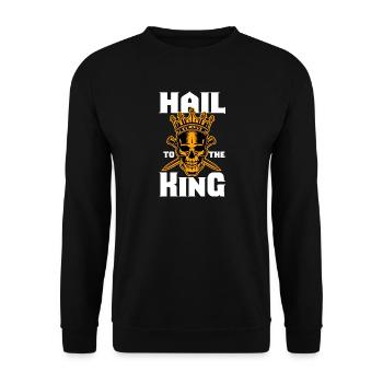 Hail To The King Skull Gift Idea - Unisex Sweatshirt - black - Front - Alina (178cm) & Michal (187cm)