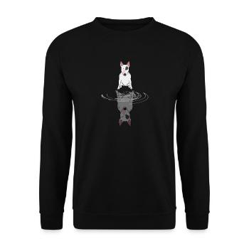 Bull Terrier Water Reflection Dog Funny Gift - Unisex Sweatshirt - black - Front - Alina (178cm) & Michal (187cm)