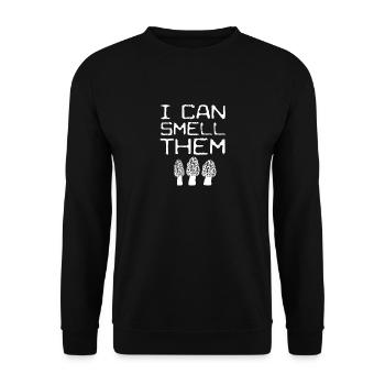 Je peux les sentir Cadeaux drôles de chasseur de champignons Morel - Sweat-shirt Unisexe - noir - Devant - Alina (178cm) & Michal (187cm)