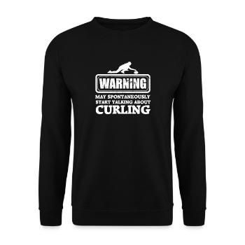 Curling Eisstockschießen - Unisex Pullover - Schwarz - Vorne - Alina (178cm) & Michal (187cm)