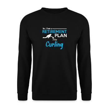 Curling Eisstockschießen - Unisex Pullover - Schwarz - Vorne - Alina (178cm) & Michal (187cm)