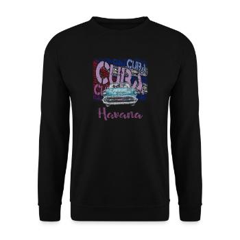Havana Cuba Souvenir Geschenk T-Shirt - Unisex Pullover - Schwarz - Vorne - Alina (178cm) & Michal (187cm)