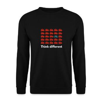Think Different, Ride a Bike - Unisex Pullover - Schwarz - Vorne - Alina (178cm) & Michal (187cm)