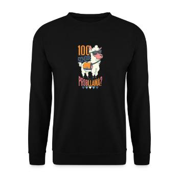 100 jours d'école Llama Lama Peru Alpaca - Sweat-shirt Unisexe - noir - Devant - Alina (178cm) & Michal (187cm)