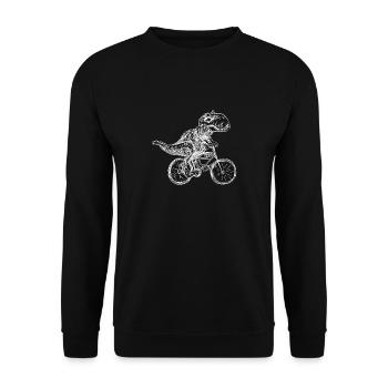 T-Rex sur vélo - Dinosaure, Reptile Cool - Sweat-shirt Unisexe - noir - Devant - Alina (178cm) & Michal (187cm)
