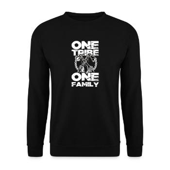 One Tribe One Family Tomahawk idée de cadeau - Sweat-shirt Unisexe - noir - Devant - Alina (178cm) & Michal (187cm)