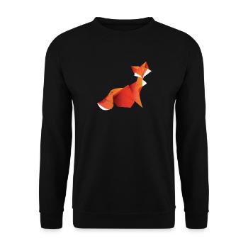 Origami fox woodlanders clever child boy hunter - Unisex Sweatshirt - black - Front - Alina (178cm) & Michal (187cm)