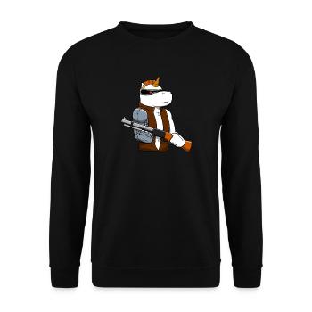 Unicorn cyborg mechanic gift - Unisex Sweatshirt - black - Front - Alina (178cm) & Michal (187cm)