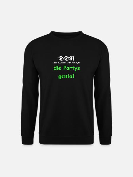 DDR,Ossi,Ostdeutsch,Feiern,Party,Spruch,Sprüche, - Unisex Pullover - Schwarz