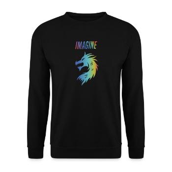 Imagine Fantasy Dragon Tattoo Style Design - Unisex Sweatshirt - black - Front - Alina (178cm) & Michal (187cm)