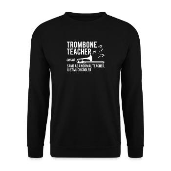Trombone - T-shirt Trombone - Tromboniste - Enseignant - Sweat-shirt Unisexe - noir - Devant - Alina (178cm) & Michal (187cm)