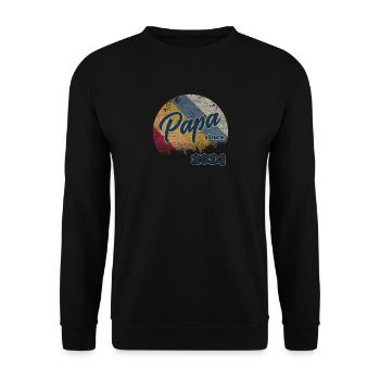 Papa Geburt Geschenk Geschenkidee 2014 Baby Vater - Unisex Pullover - Schwarz - Vorne - Alina (178cm) & Michal (187cm)
