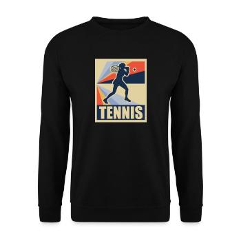 Retro tennis supplément vie cadeau - Sweat-shirt Unisexe - noir - Devant - Alina (178cm) & Michal (187cm)