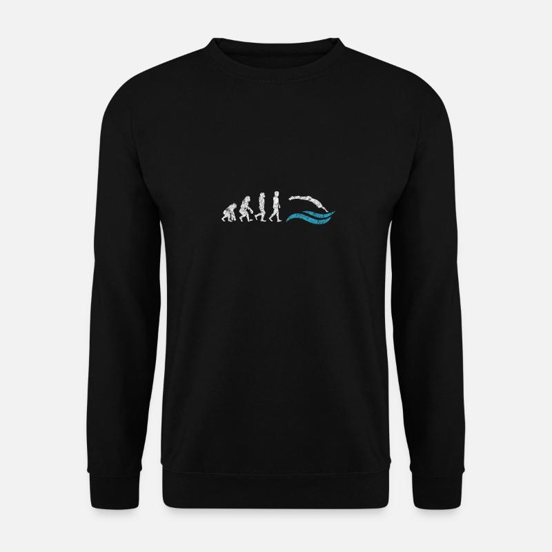 Nageur evolution singe cadeau saut - Sweat-shirt Unisexe - noir
