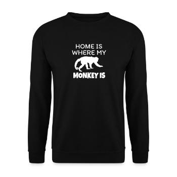 Affe - Unisex Pullover - Schwarz - Vorne - Alina (178cm) & Michal (187cm)