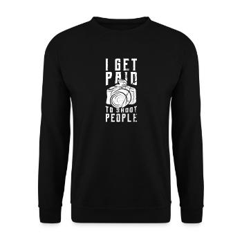 Photographer T-Shirt - Unisex Sweatshirt - black - Front - Alina (178cm) & Michal (187cm)
