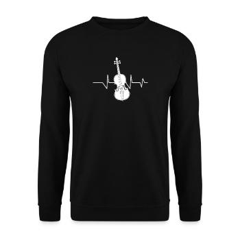 Violon - Violon - Violoniste - Cadeau - Battement de Coeur - Sweat-shirt Unisexe - noir - Devant - Alina (178cm) & Michal (187cm)