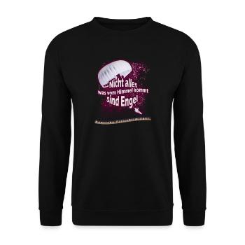 Fallschirmjäger - Nicht alles was vom Himmel kommt - Unisex Pullover - Schwarz - Vorne - Alina (178cm) & Michal (187cm)