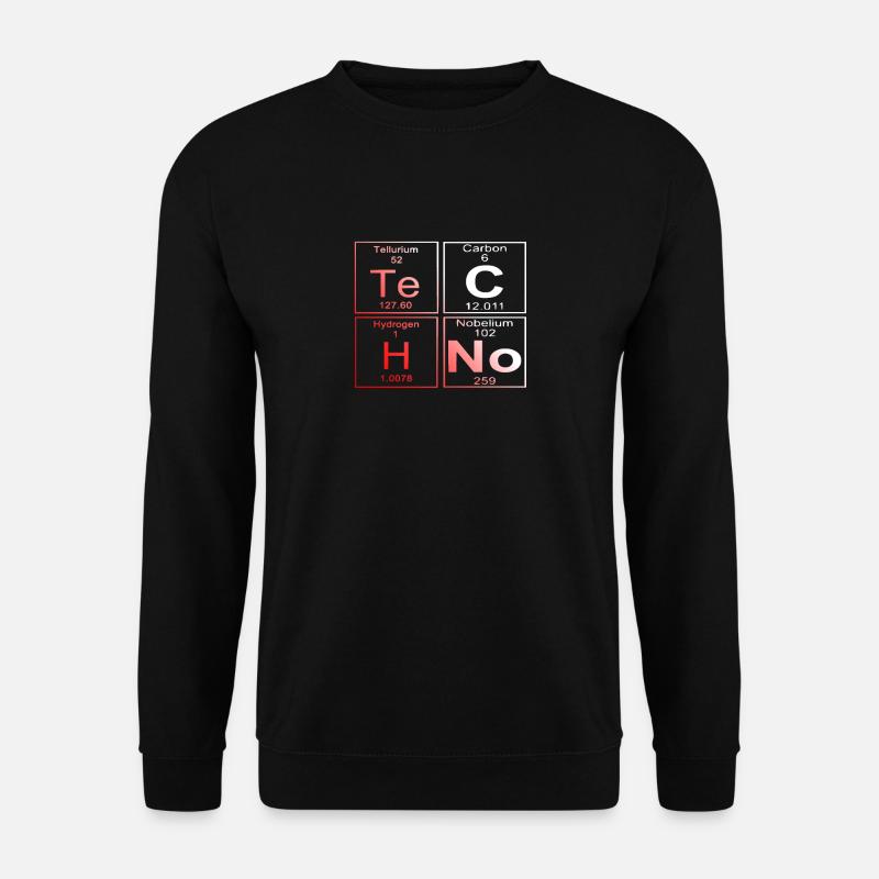 Techno Elemente T-Shirt Periodensystem der Element - Unisex Pullover - Schwarz