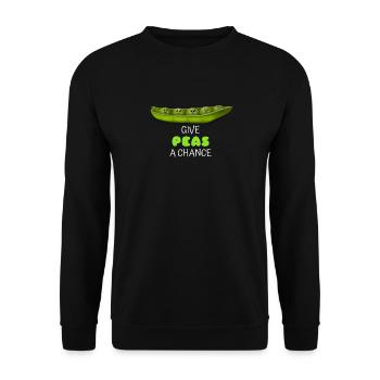 Give Peas A Chance Cute Pea Pun - Unisex Sweatshirt - black - Front - Alina (178cm) & Michal (187cm)