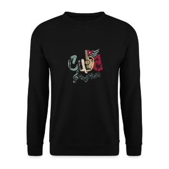 Kuba Logo Musik Salsa Karibik Band Geschenk - Unisex Pullover - Schwarz - Vorne - Alina (178cm) & Michal (187cm)
