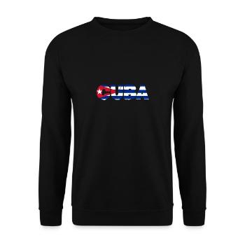 Kuba Schriftzug Logo Landesflagge Heimat Geschenk - Unisex Pullover - Schwarz - Vorne - Alina (178cm) & Michal (187cm)