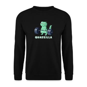 Cadeau de remise en forme avec haltère monstre pour animal de dressage Quad - Sweat-shirt Unisexe - noir - Devant - Alina (178cm) & Michal (187cm)