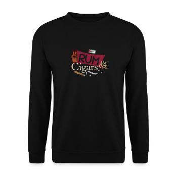 Kuba Rum Zigarre Flagge Tourist Urlaub Geschenk - Unisex Pullover - Schwarz - Vorne - Alina (178cm) & Michal (187cm)