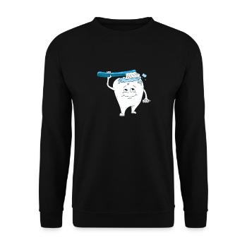 Toothbrushes, teeth cleaning, brushing teeth, teeth - Unisex Sweatshirt - black - Front - Alina (178cm) & Michal (187cm)