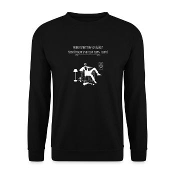 Meine Definition von Glück? Keine Termine und leic - Unisex Pullover - Schwarz - Vorne - Alina (178cm) & Michal (187cm)