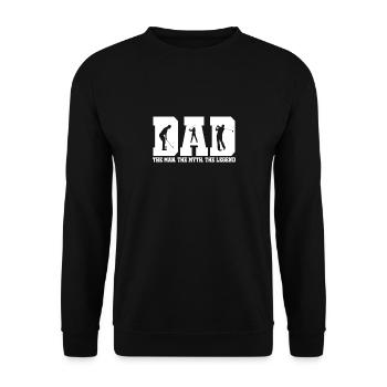 Golf Dad Vater Papa Legende Geschenk Mann - Unisex Pullover - Schwarz - Vorne - Alina (178cm) & Michal (187cm)