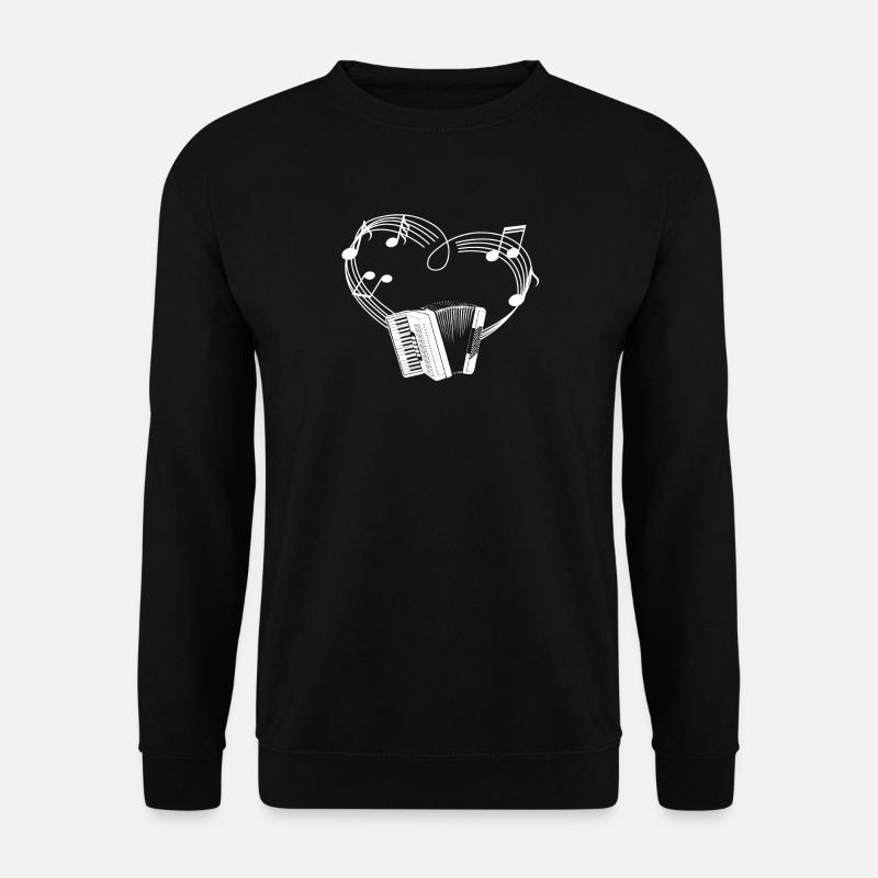 Akkordeon - Akkordeonist - Ziehharmonika - Herz - Unisex Pullover - Schwarz