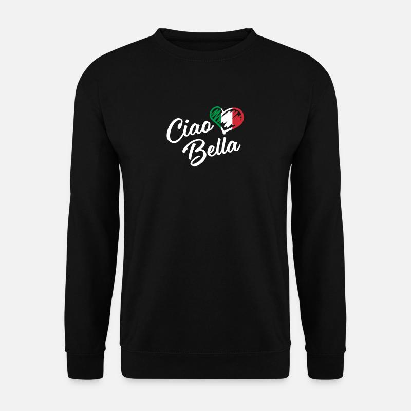 Italienisches Herz Ciao Bella Script Cute Italia - Unisex Pullover - Schwarz